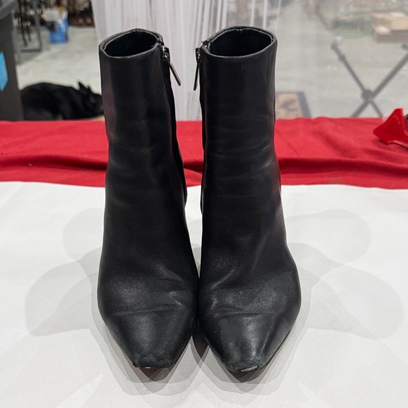 Leather Elegant Black Ankle Boots - Picture 2 of 6